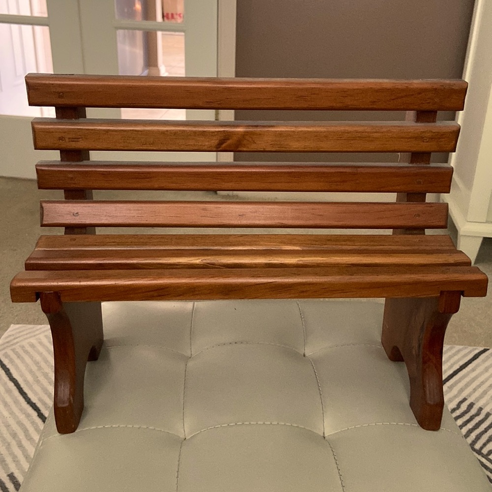 Handmade Walnut Wood Doll Bench